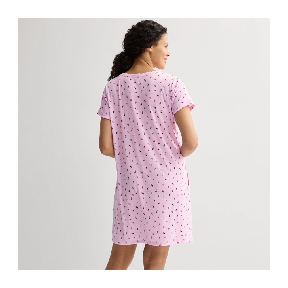 Rosebud Pointelle Sleep shirt nightgown - Picture 2 of 3